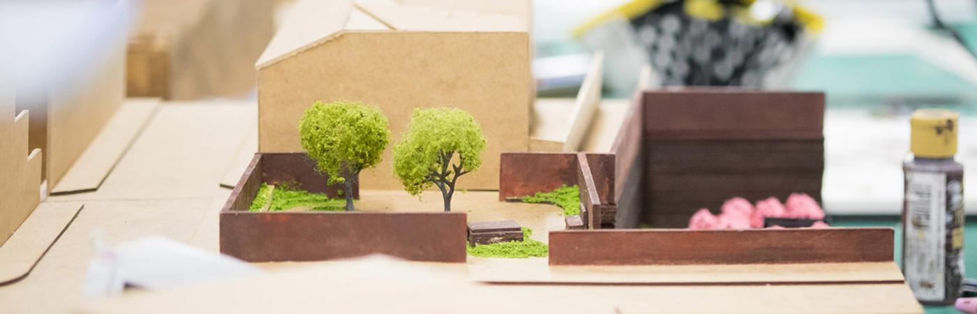 Model in the architecture workshop.