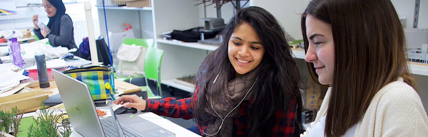 Students using laptop
