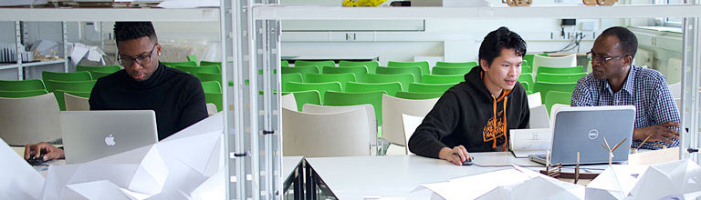 Postgraduate researchers in Architecture classroom
