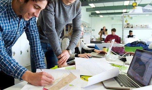 Architecture students in workshop