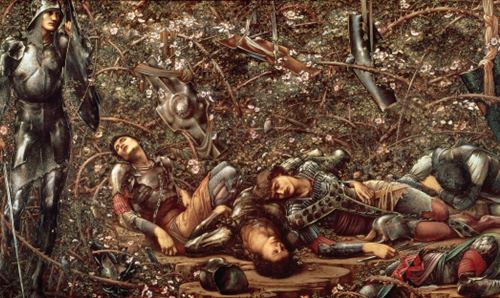 Edward Burne-Jones, The Briar Rose: The Prince Enters the Briar Wood (1870–90), oil on canvas, 125 × 231 cm, The Faringdon Collection Trust, Buscot Park, Oxfordshire.