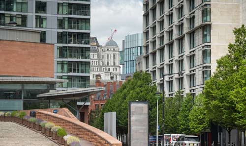 Close-up of buildings in a city