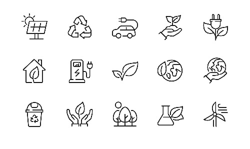 a diagram with various eco-friendly symbols