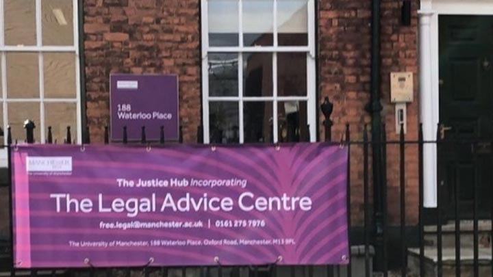 Waterloo Place on the University campus where the Justice Hub is located