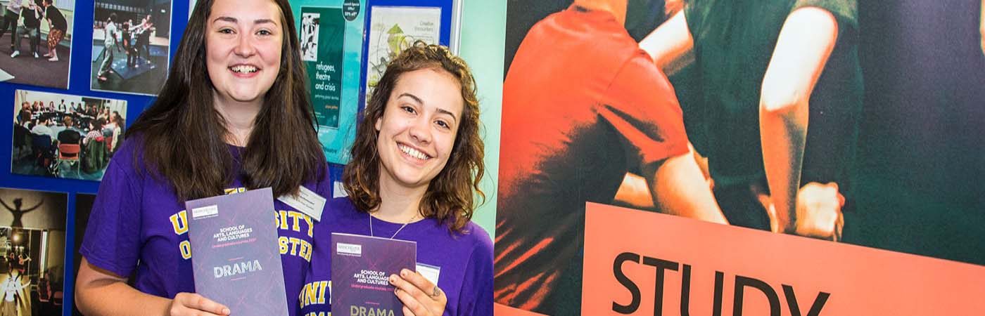 Drama student with a Drama handbook.