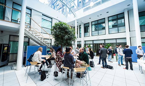 Graduate School atrium in the Ellen Wilkinson Building.