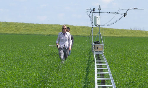 Landscape photograph Geographers working in a field