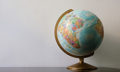 A globe of the world