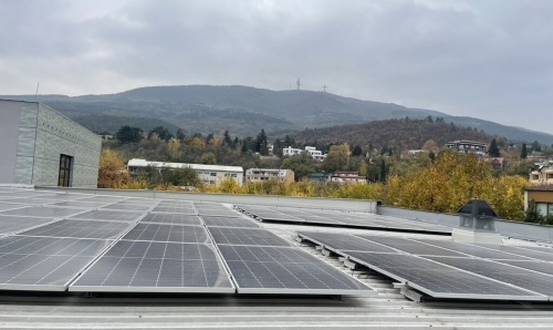 Photovoltaics on the roof of a school in North Macedonia