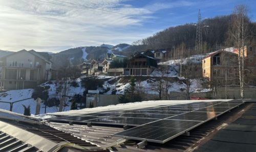 Photovoltaics on a mountain house.