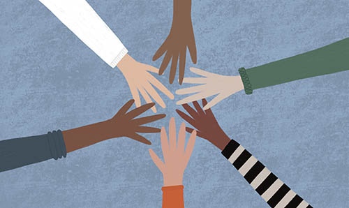 Hands in the middle