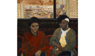 Lesley Young (b.1942), Azar and Regina, Waiting on the tenth Floor, Ancoats, (1942).
