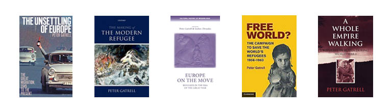 A selection of Peter Gatrell's book covers.