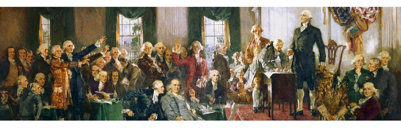 Painting of the signing of the US constitution