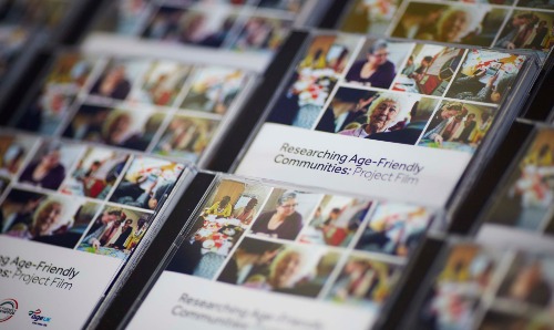 Copies of Researching age friendly communities project film.