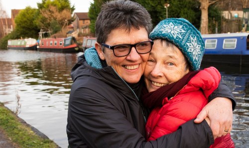 Two people wrapped up warm