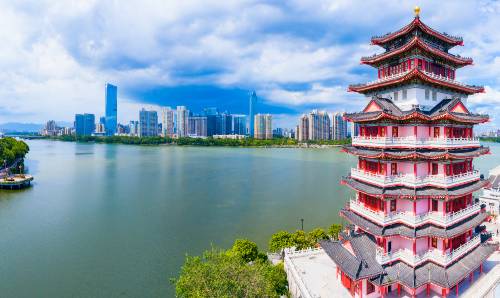Chinese city by water