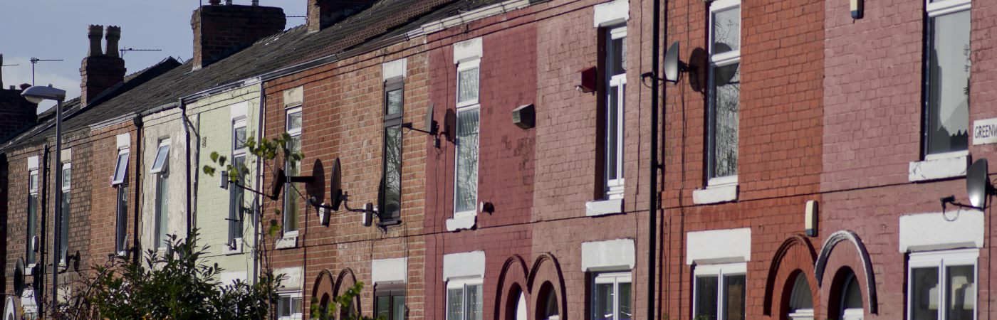 Old buildings in Levenshulme, Manchester.