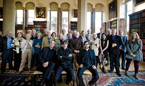 A group photograph of musicians