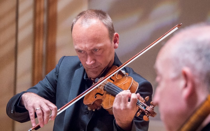 A violinist in action. 
