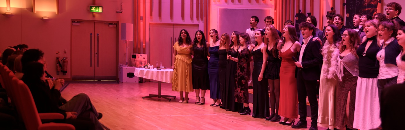 Student musicians performing for an audience.