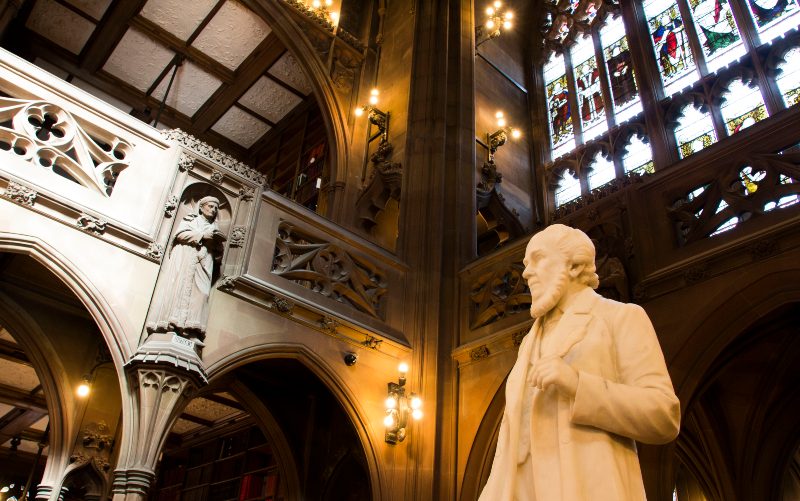 Statue in John Rylands Library 