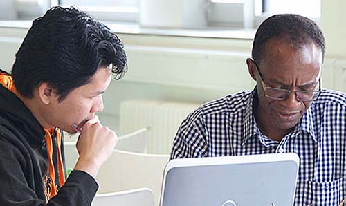 Student taking with supervisor