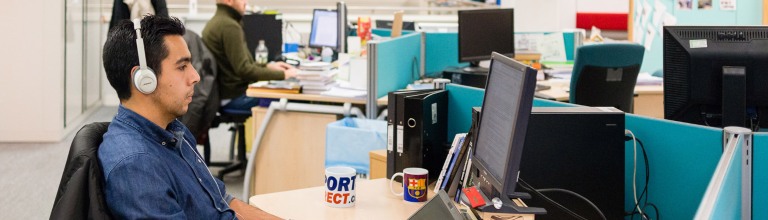 Student at a computer