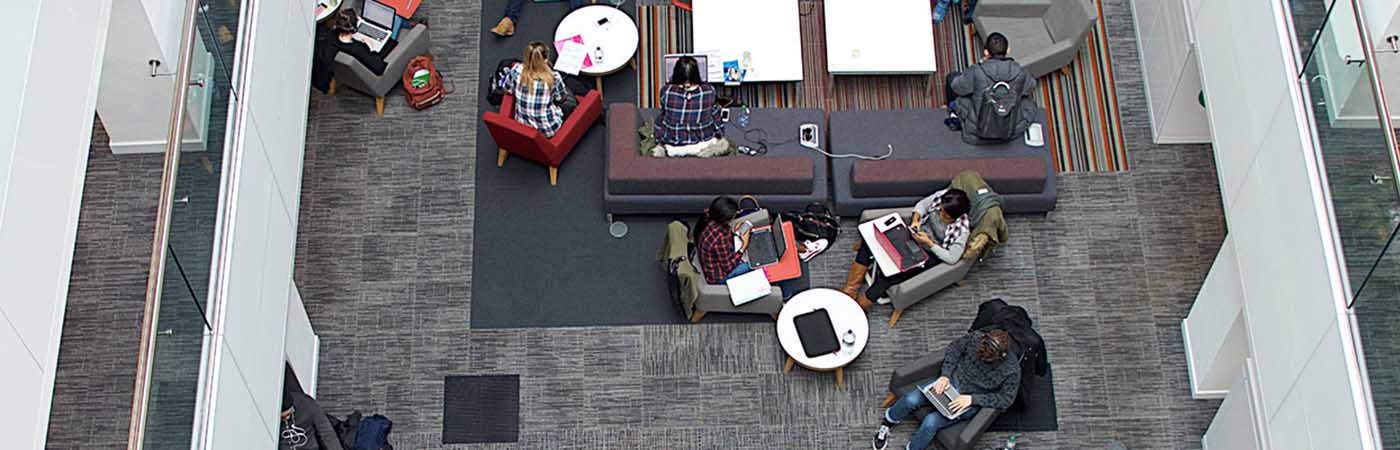 Planning and Environmental Management students, overhead view