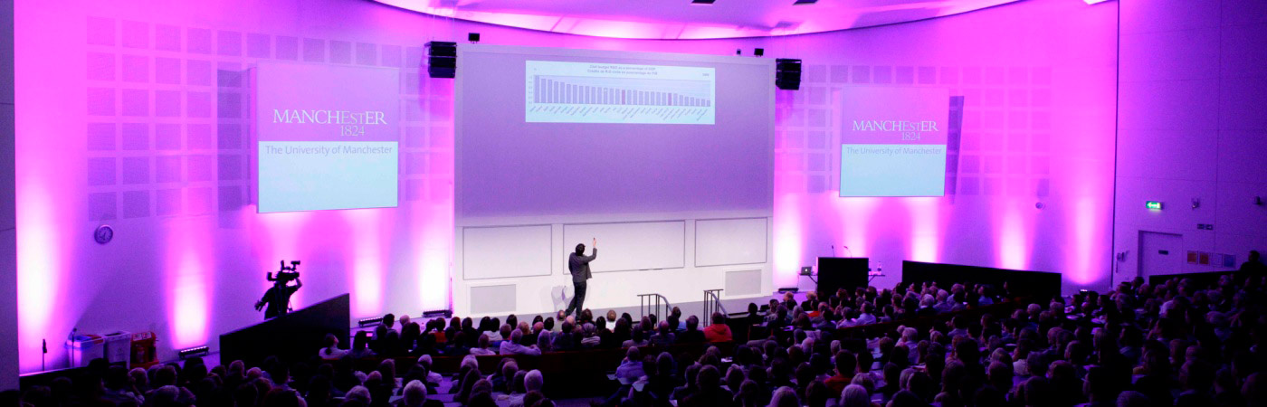 Filled lecture hall at Brian Cox event 