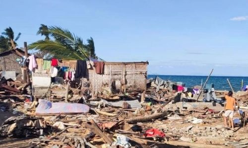 An area after a natural disaster has occurred.