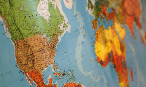 Close up image of map