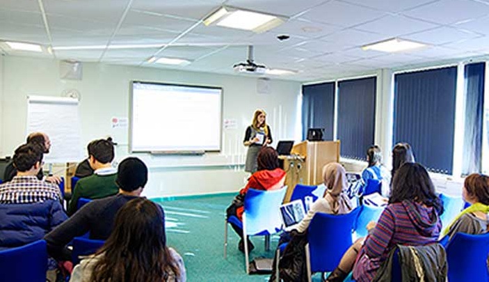 tutor taking a seminar