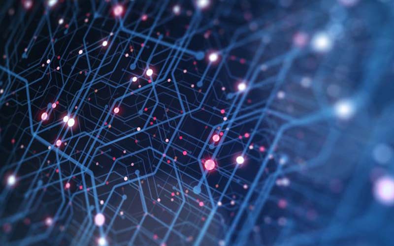 3D futuristic circuit background