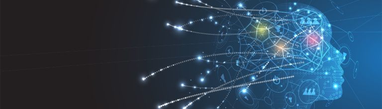 Abstract artificial intelligence, technology web background.