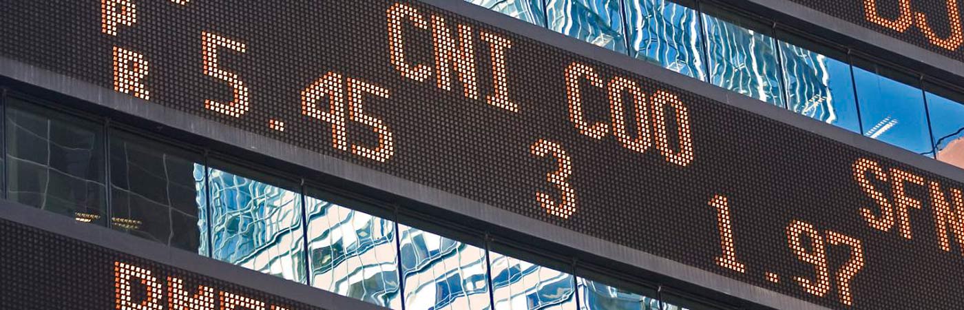 trading floor sign at the stock exchange