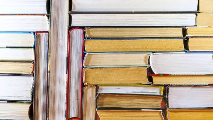 Stacks of books.