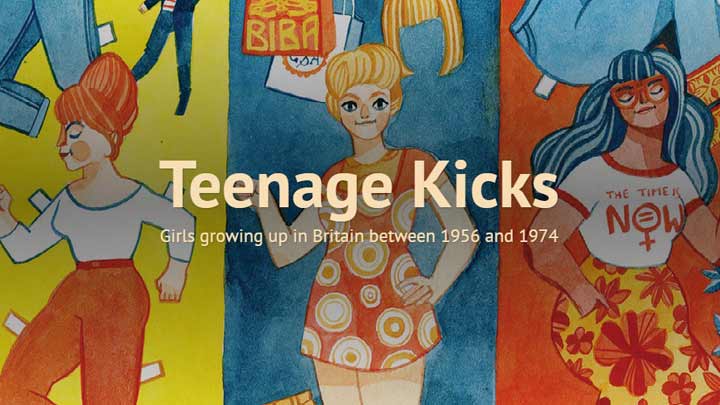 a graphical drawing of younger women taken from the Girlhood and later life project website