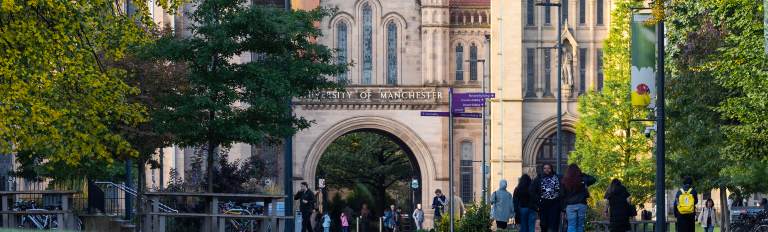 The University of Manchester sign and arch
