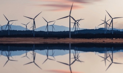 a field of wind turbines