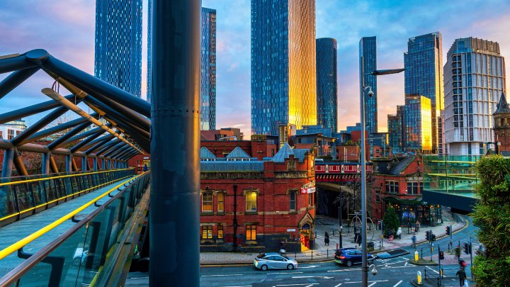 Manchester city centre skyline.