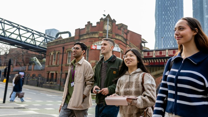 Students walking through Manchester