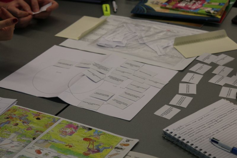 Card and pens on a table for education.
