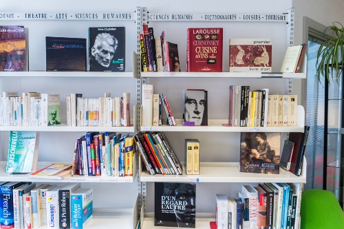 Bookshelves of language books