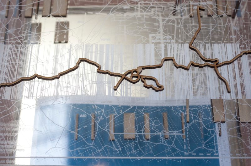 Map installation, illustrating how data and design shape urban planning