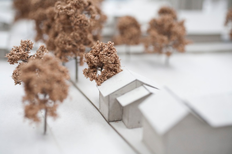 Student-built detailed architectural model.