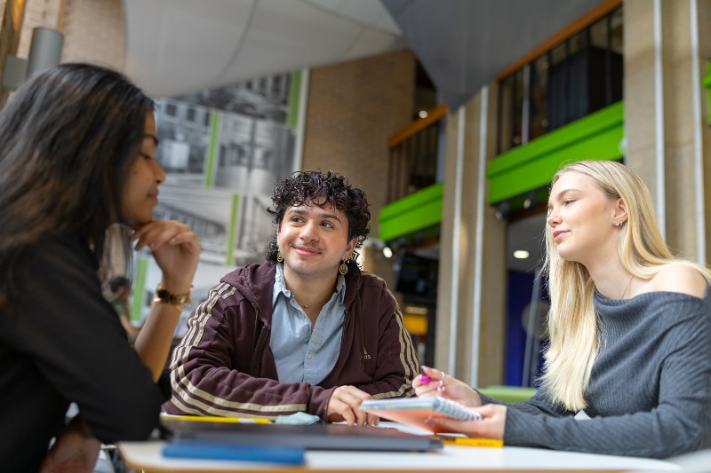 Department students in collaborative discussion. 