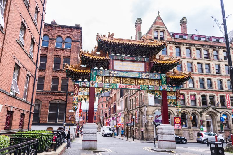 Chinatown arch in Manchester city centre.