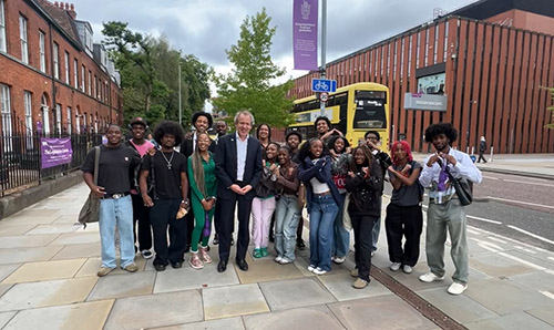 Photo of the students with Duncan Ivison.
