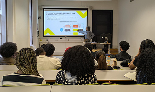 Photo of the students at the Faculty of Humanities Summer School learning about applying research methodologies, which they can use in their undergraduate projects or dissertation.